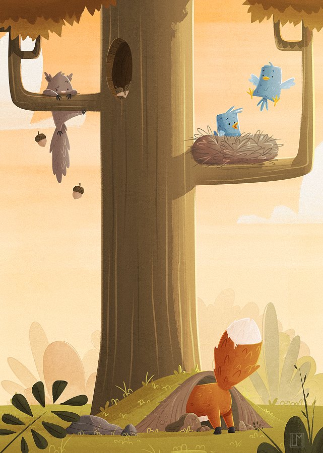 Animal tree illustration